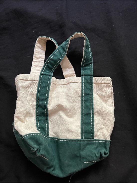 L.L. Bean Handbags - L.L. Bean Natural Canvas Tote with Dark Green Trim Boat And Tote